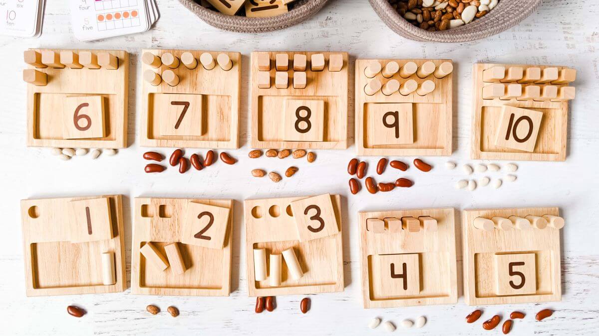 Montessori & Me Counting Peg Board Montessori Math and Numbers for Kids Wooden Math Manipulatives Materials